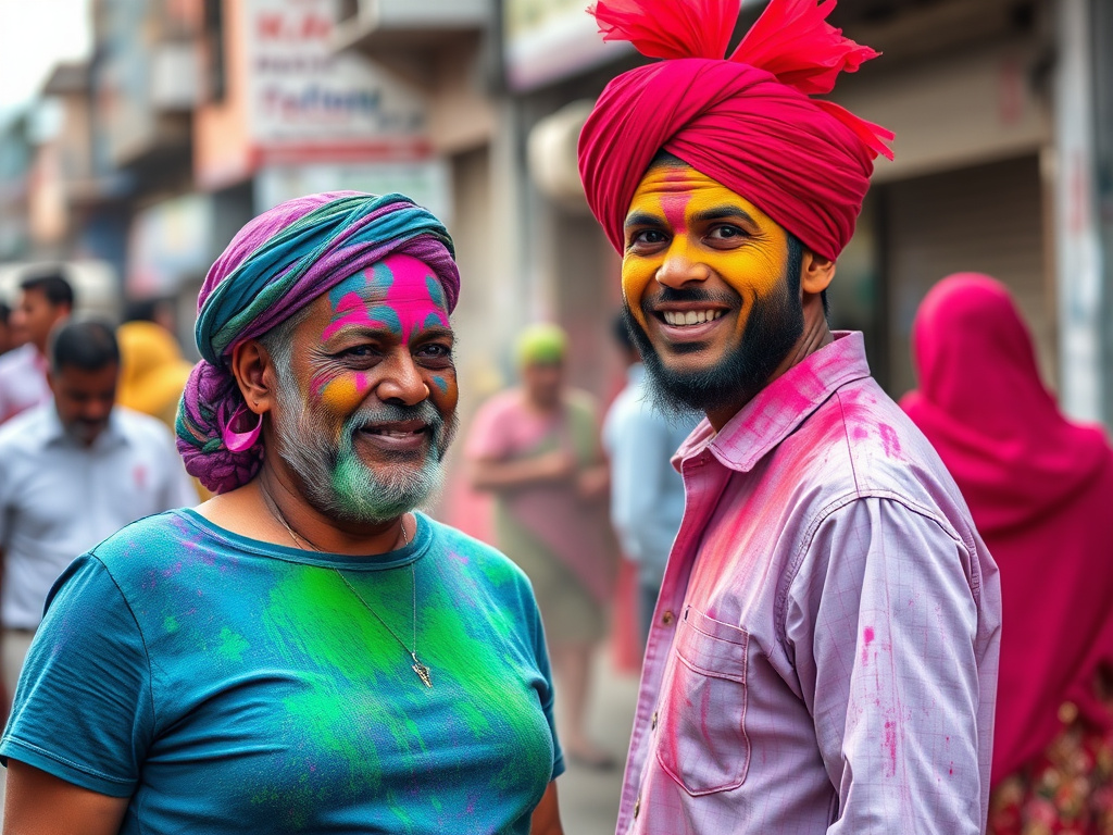 A colorful carnival procession in Colombia