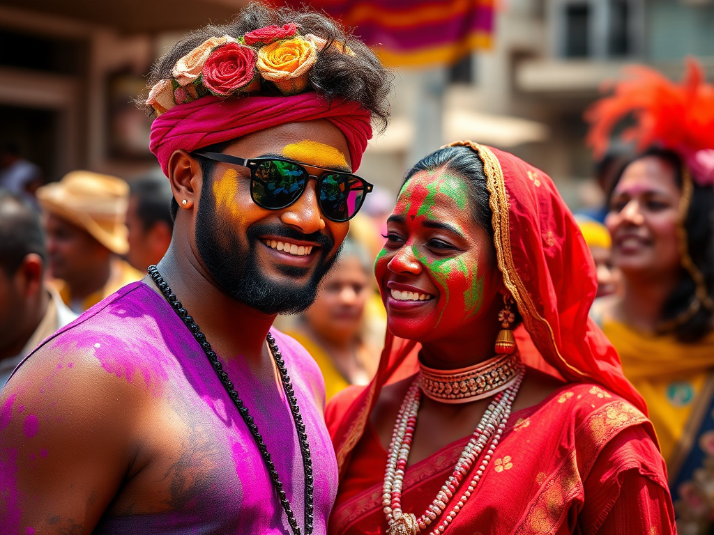 A colorful carnival procession in South Africa