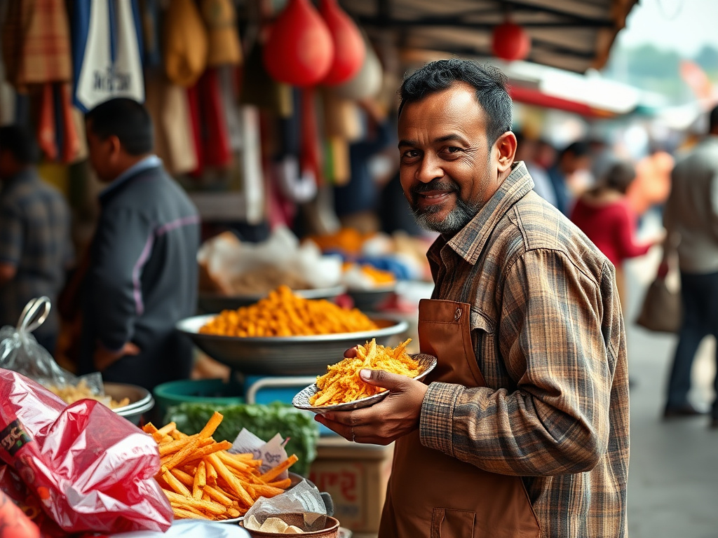 A vibrant street food scene in Brazil
