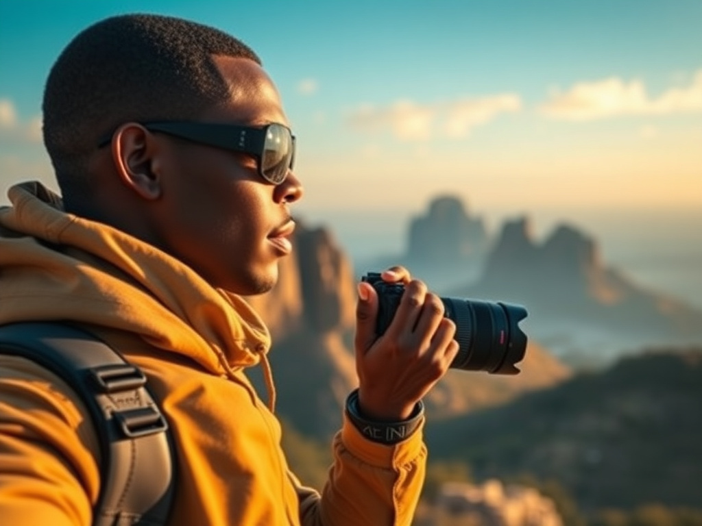 A traveler of color using a language learning app on their phone