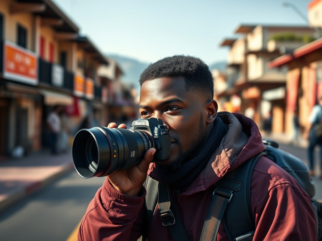 A traveler of color celebrating their language learning progress