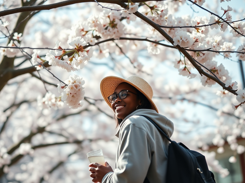 LGBTQ+ couple enjoying hanami in Kyoto