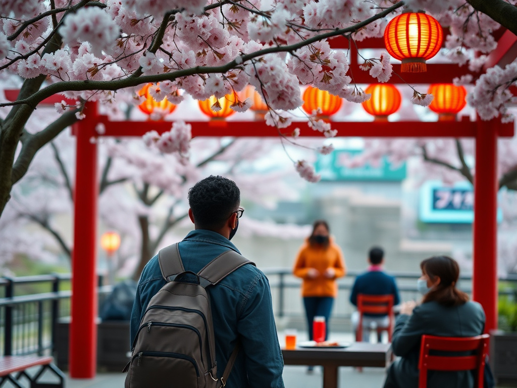 Black traveler reflecting on hanami experience