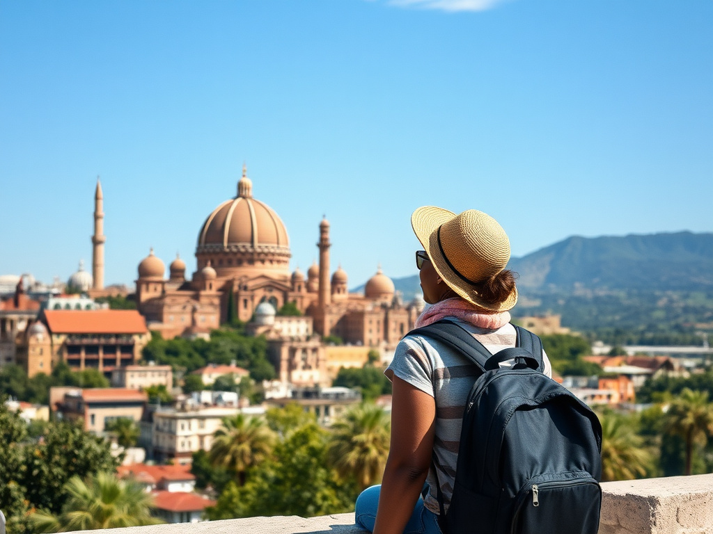 A solo traveler exploring a local market
