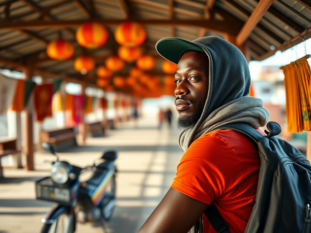 A solo LGBTQ+ traveler of color exploring a new city