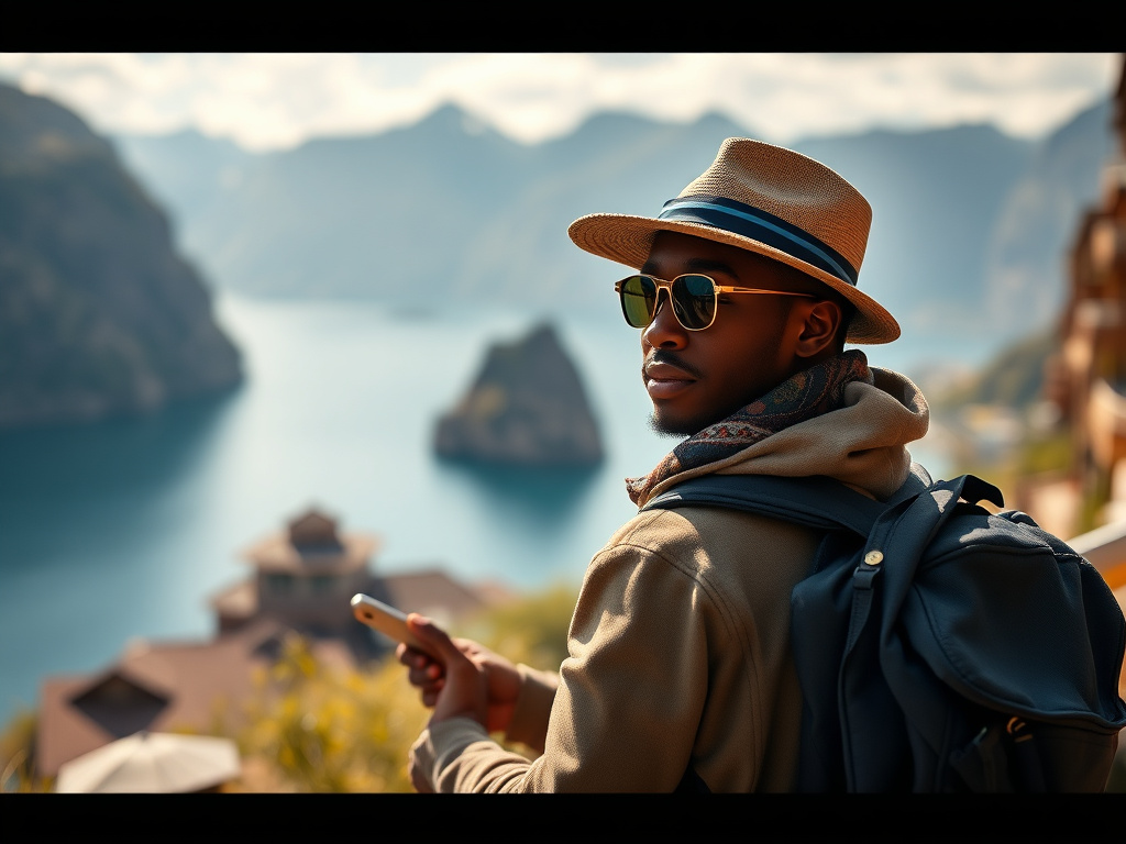 LGBTQ+ traveler of color interacting with locals