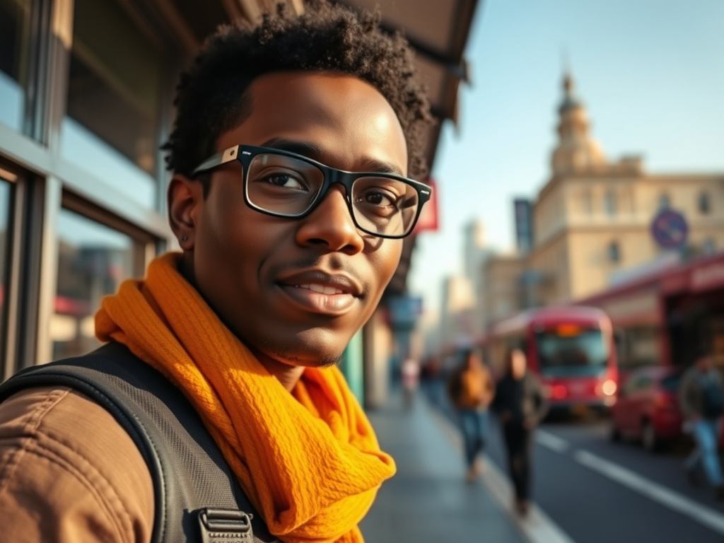 LGBTQ+ traveler of color exploring a new city