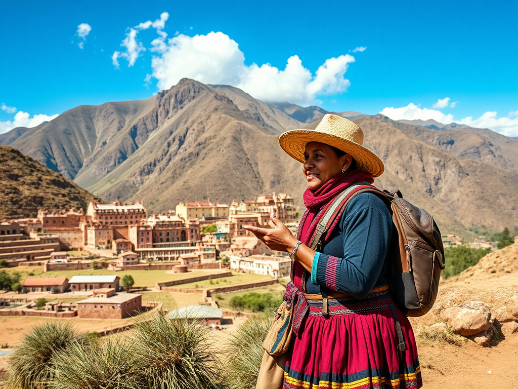 A traveler using Quechua phrases to navigate a market in Peru