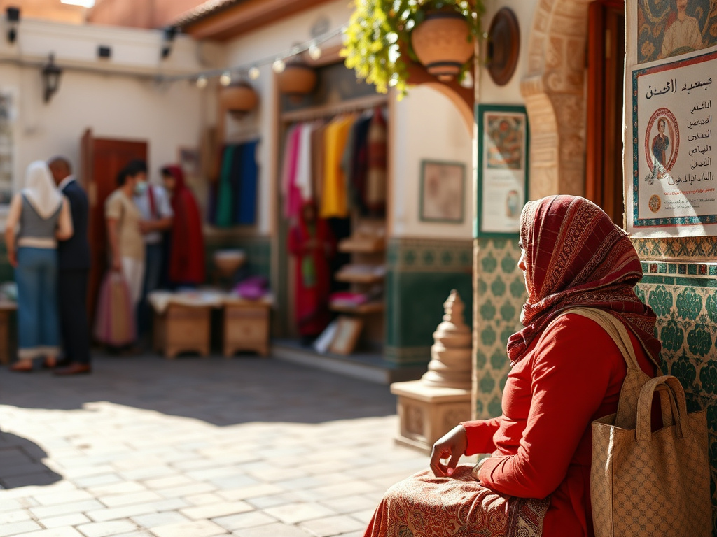 A traveler of color navigating the streets of Marrakech