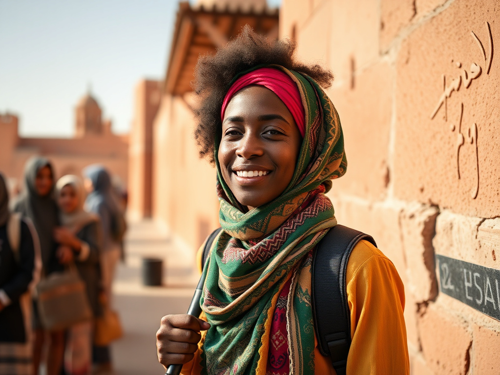 A traveler of color connecting with locals in Morocco