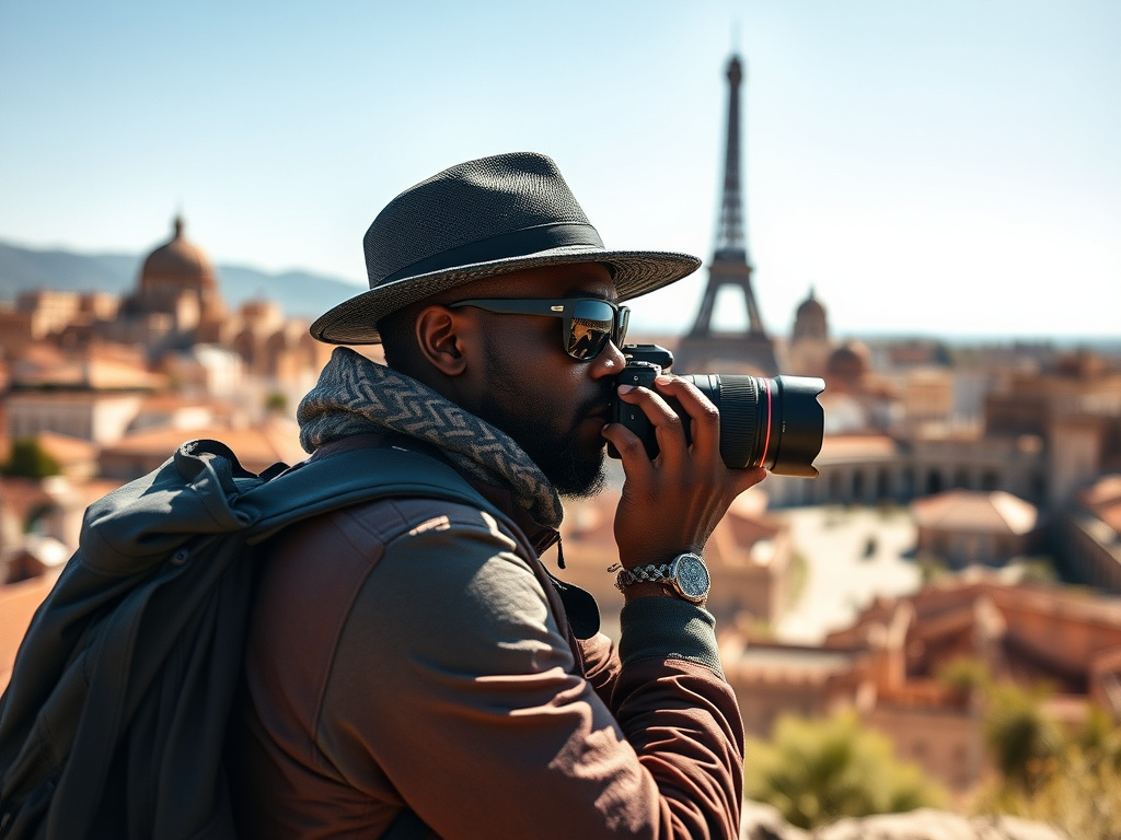 A group of LGBTQ+ travelers of color exploring a new city