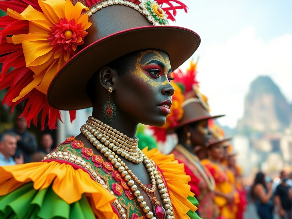 Brown traveler enjoying a bloco in Rio during Carnaval