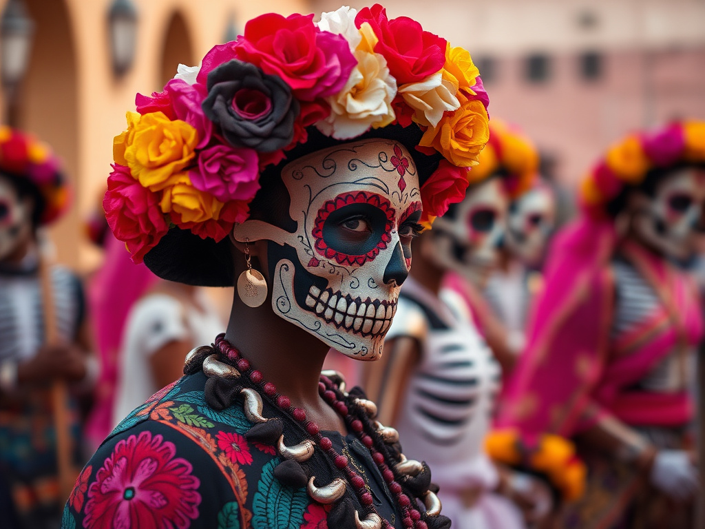 A group of travelers visiting a local market in Oaxaca