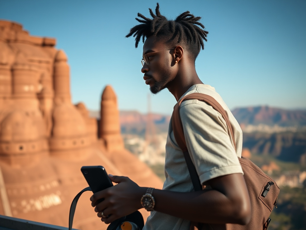 LGBTQ+ traveler of color exploring a new city