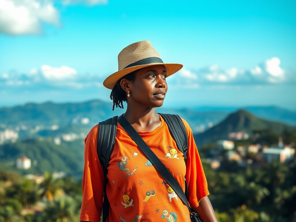 A traveler of color practicing Spanish with a local