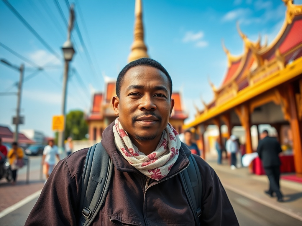 A diverse traveler practicing Thai tones with a local