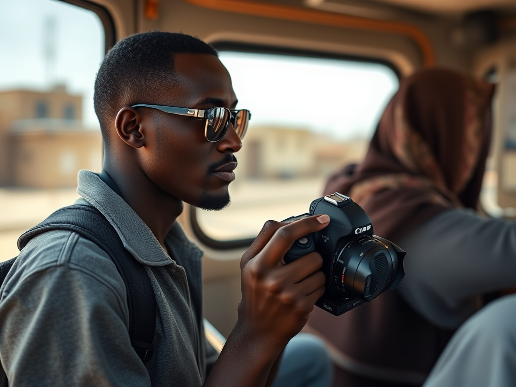 A traveler of color enjoying Arabic hospitality