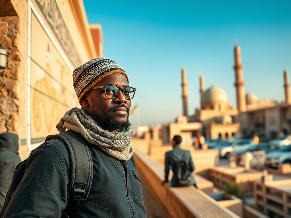 A traveler of color enjoying the fruits of their Arabic language labor