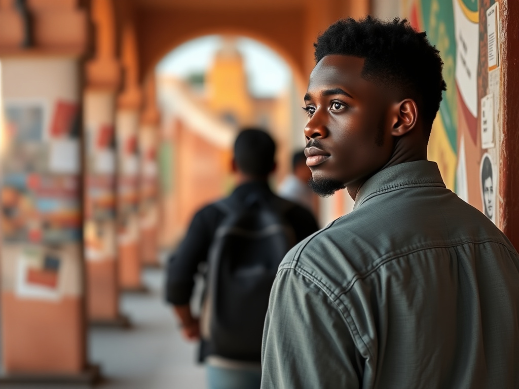 A traveler of color exploring the streets of Brazil