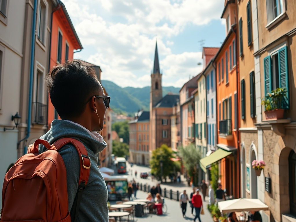 Diverse travelers staying safe in Europe