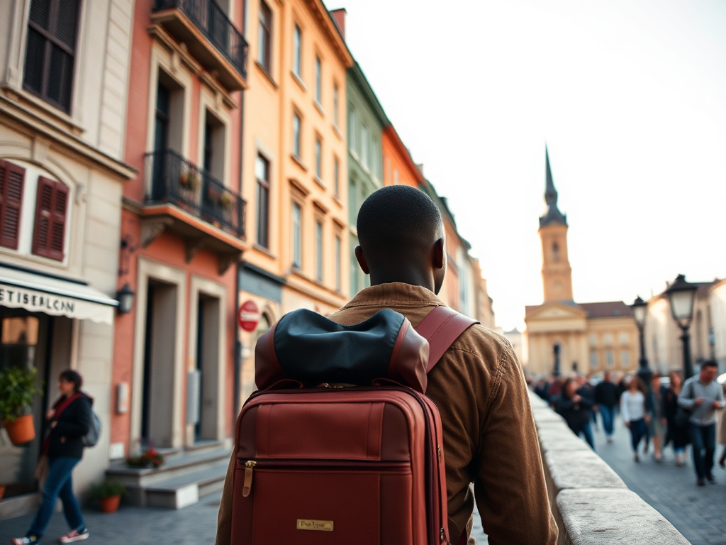 Diverse travelers obtaining travel documents