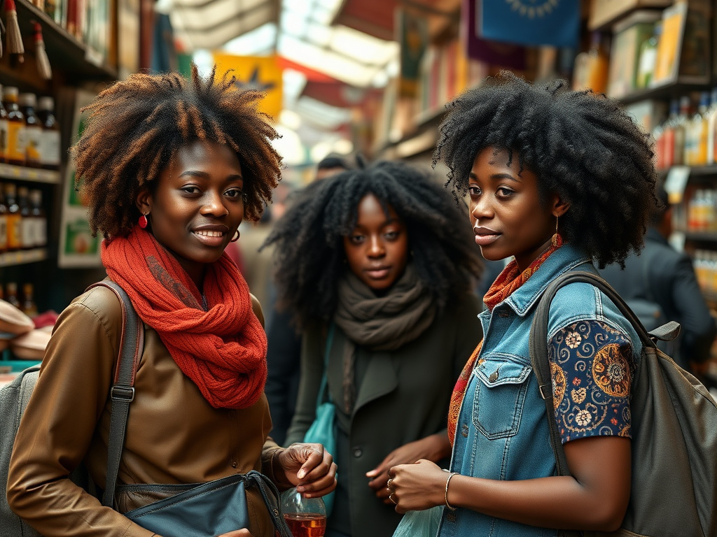 African hair care products in a London market