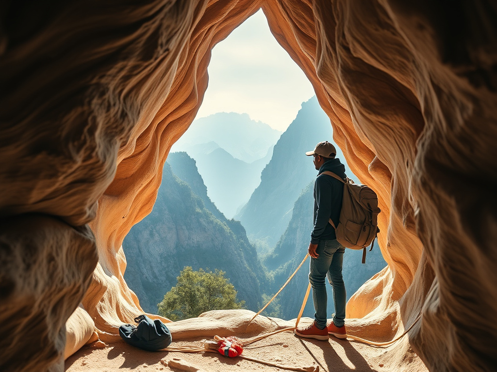 A traveler of color layering clothes for a multi-climate trip