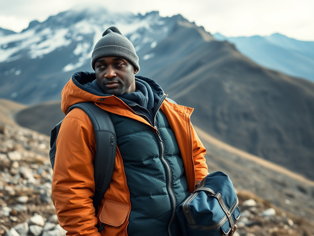 A traveler of color standing in front of a stunning landscape