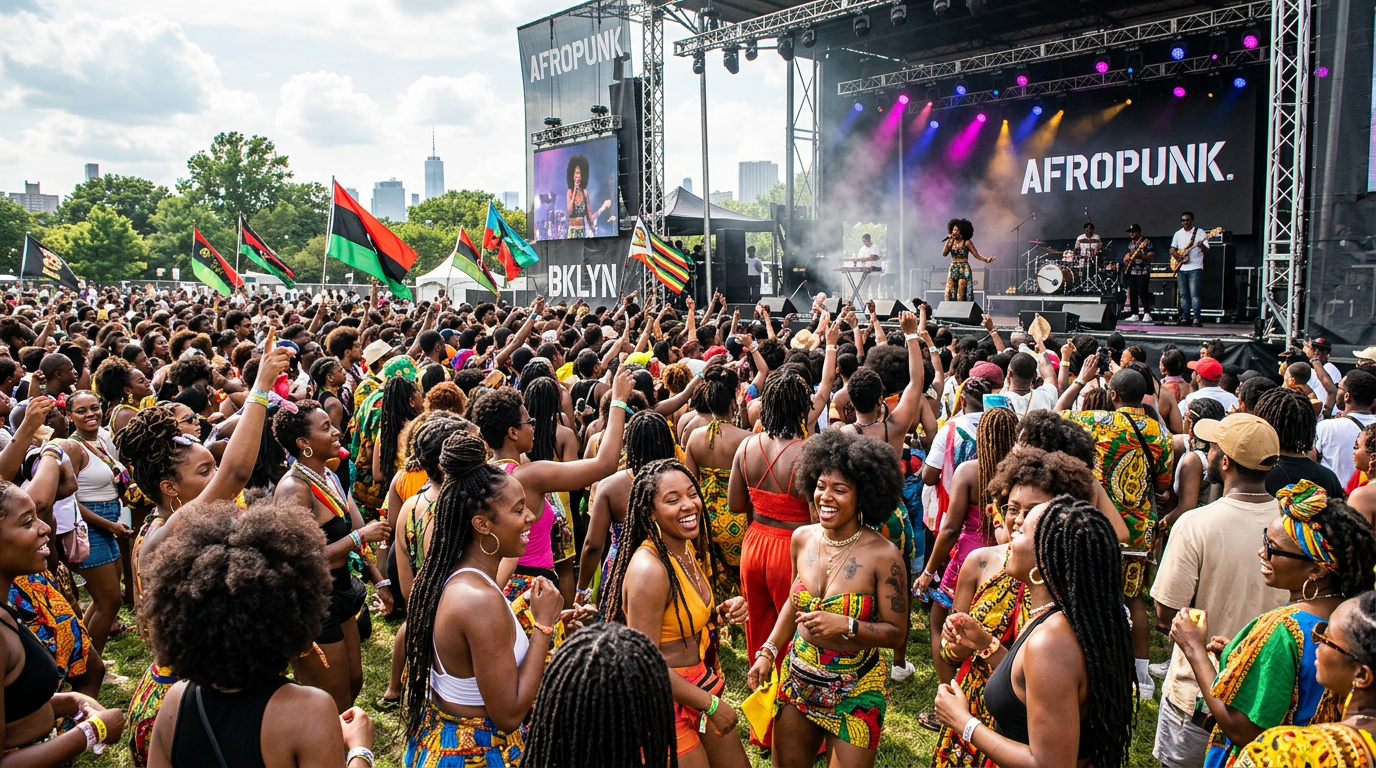 Music festival outdoor crowd celebration