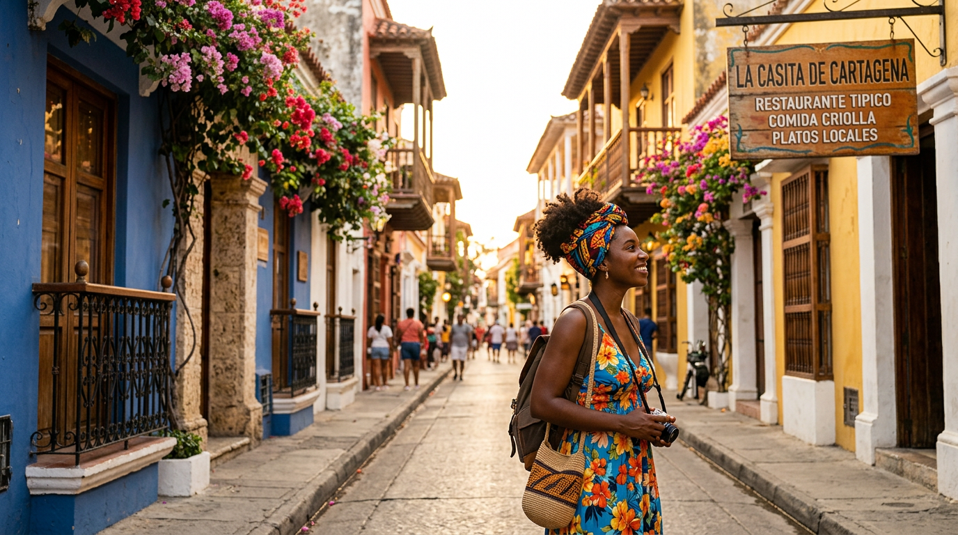 Solo female traveler confident and safe abroad