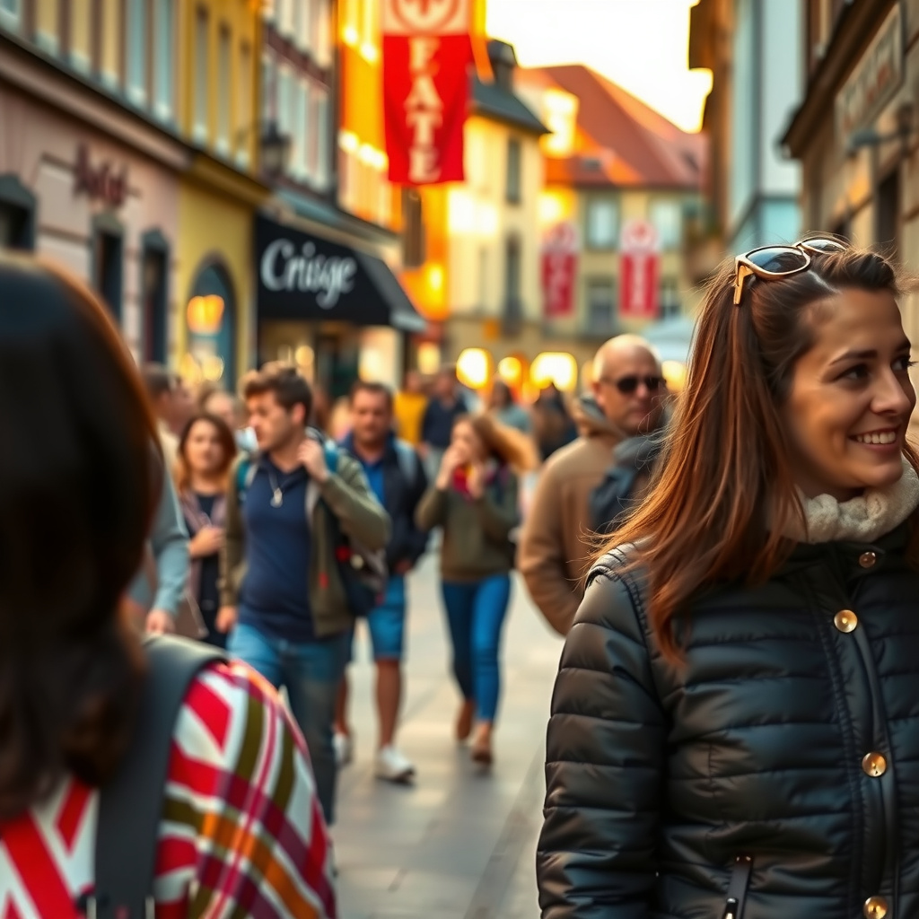 Photorealistic travel scene — Tallinn, Estonia — diverse travelers