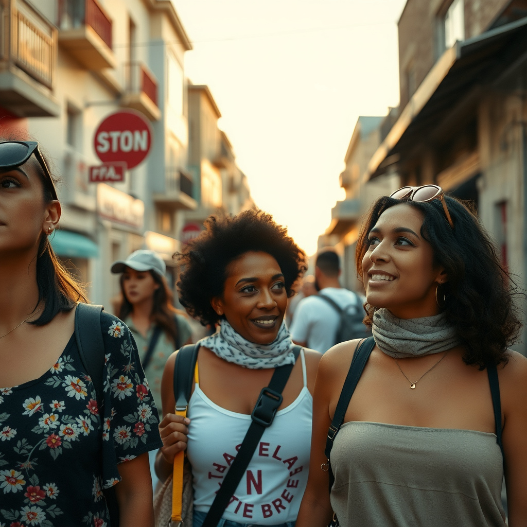 Photorealistic travel scene — Mexico City, Mexico — diverse travelers