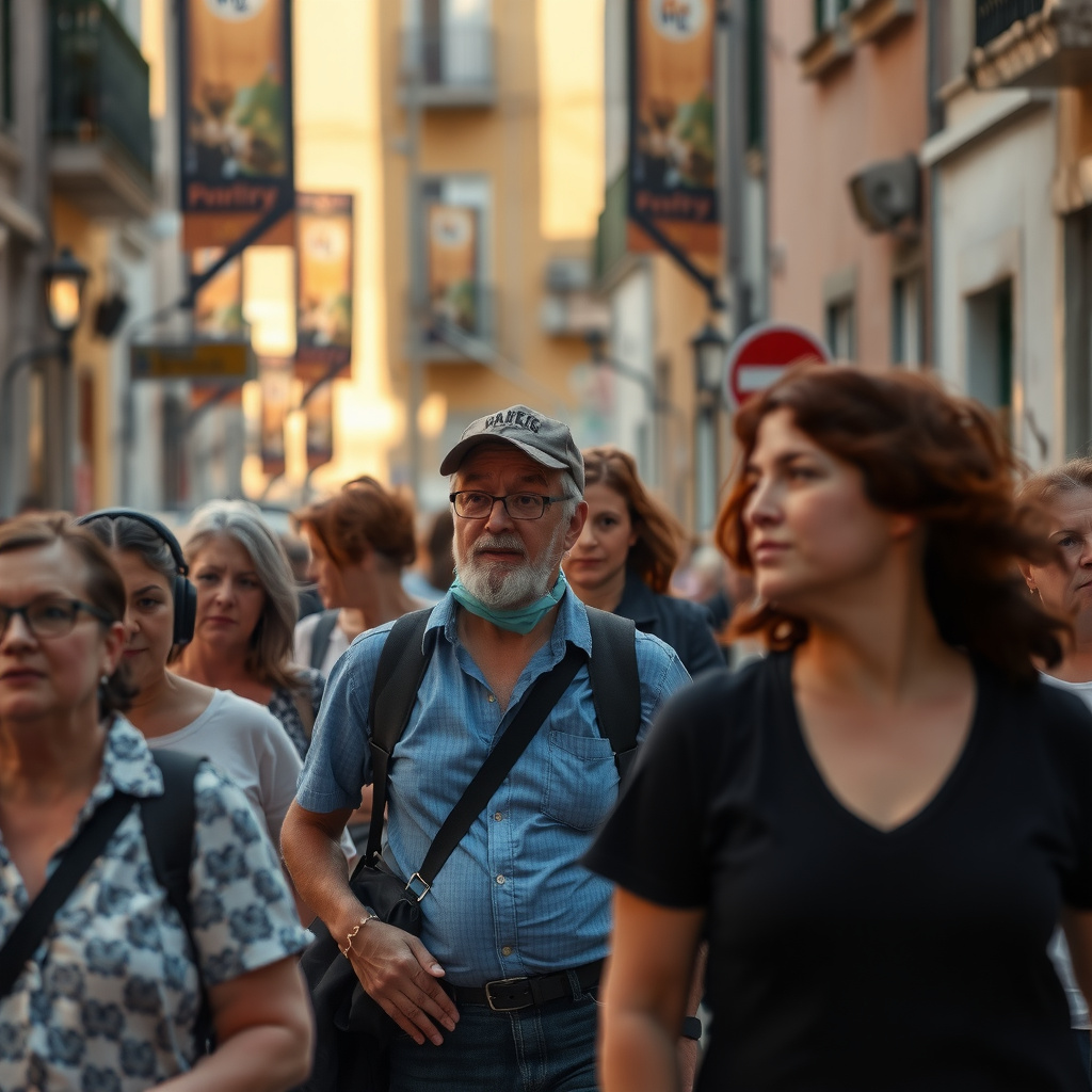 Photorealistic travel scene — Porto, Portugal — diverse travelers