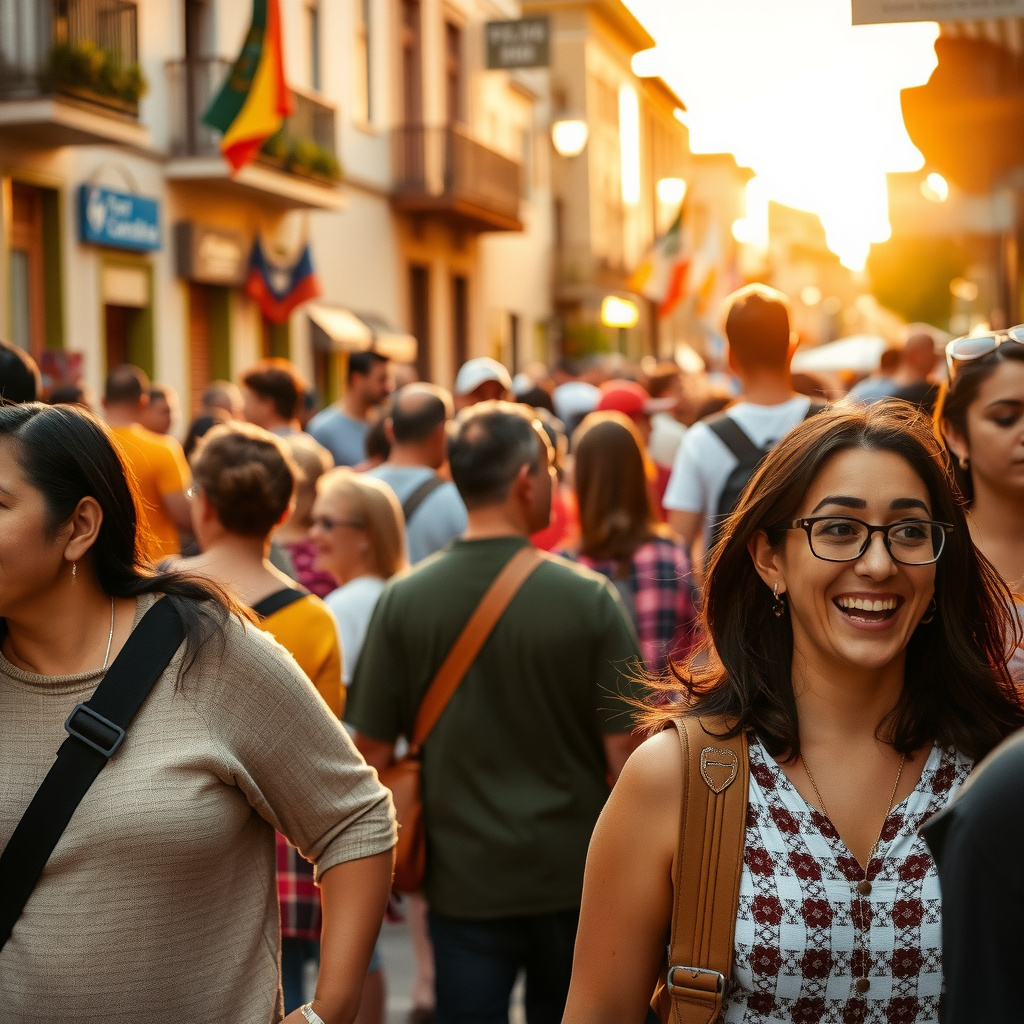 Photorealistic travel scene — Mexico City, Mexico — diverse travelers