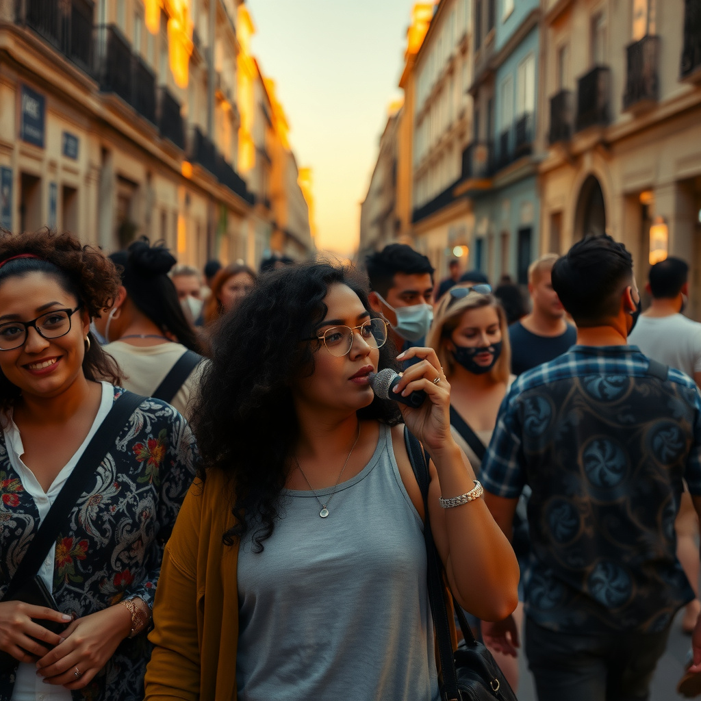 Photorealistic travel scene — Lisbon, Portugal — diverse travelers