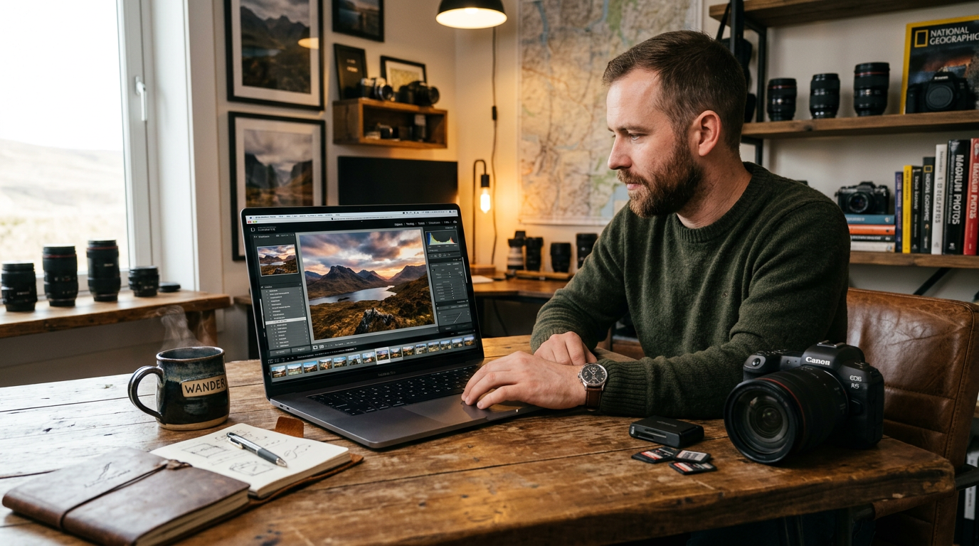 Photography editing computer lightroom